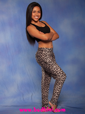 Stealthy Cheetah Harem Pants and Black X-Back Padded Bra Outfit