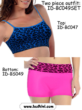 Tween Bold Leopard Cami Bra and Rolldown Shorts Outfit - CLEARANCE!