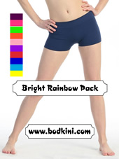 Junior Wide Waistband Booty Shorts  Bright Rainbow Pack of 10
