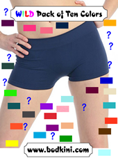 Junior Wide Waistband Booty Shorts  WILD Pack of 10