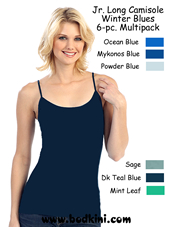 Basic Long Camisole - Winter Blues 6 pc. Multipack