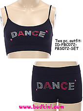 Tactel Dance and Stars Bra Top and Shorts Set