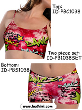EPIC Graffiti Dance Star Bra Top and Shorts Outfit