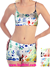 EPIC Watercolor Stain Bra Top and Shorts Outfit