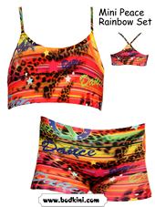 Mini EPIC Peace Rainbow Bra Top and Shorts Outfit