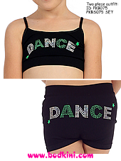 Tactel Mini Dance and Stars Bra Top and Shorts Outfit