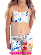 Mini EPIC Watercolor Splash Bra Top and Shorts Outfit
