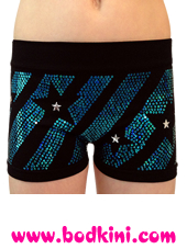 Mini Diagonal Sequins and Stars Booty Shorts