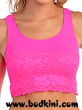 Teen Lace Band Cropped Tank Top