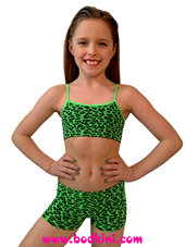 Tactel Mini Bold Leopard Cami Bra and Shorts Outfit - CLEARANCE!